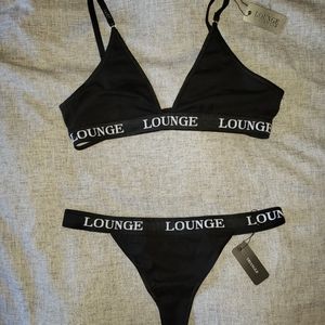 *SOLD* NEW Lounge All Black Triangle Bra & Thong